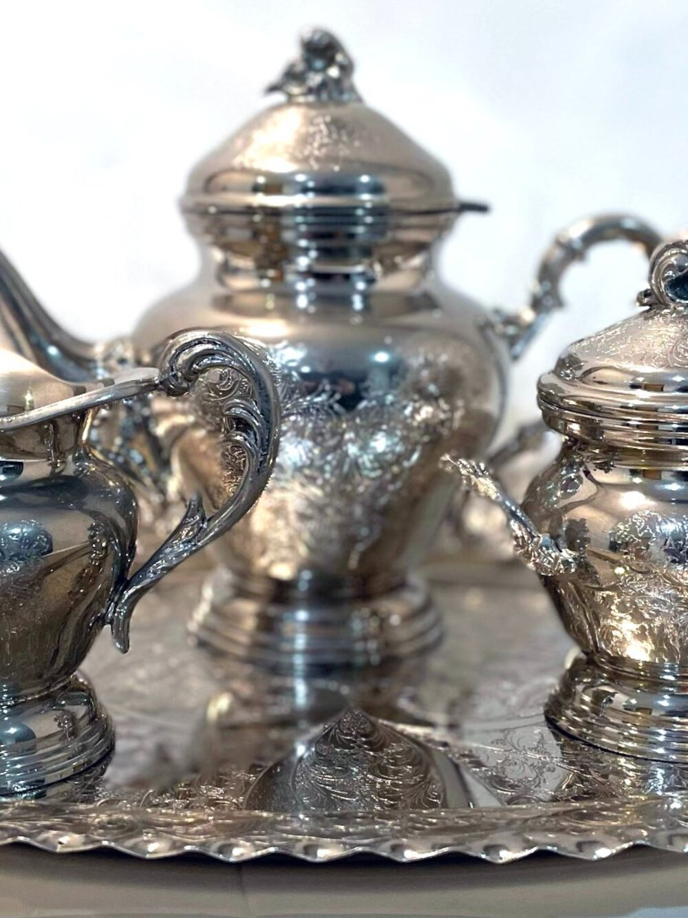 Silver-Plated Tea/Coffee Service Set, Vintage from Italy